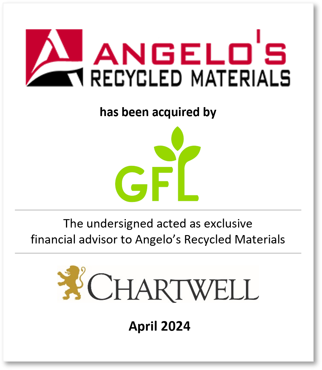 Chartwell Advises Angelo's Aggregate Materials on Sale to GFL ...